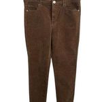 Well Worn Pants Womens Size 8 Brown Corduroy High Rise Skinny Soft Slim Photo 0