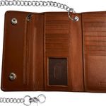 Motorcycle Chain Wallet for Men – 100% Natural Genuine Leather, Long Trifold RFID Blocking, Credit Card Money Organizer - Men’s Trucker Biker Metal Chain Wallets Photo 1