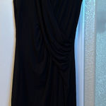 BCBG MaxAzria Women Size M Fitted Front Drape Pleat Midi Dress Photo 0