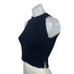 Aritzia Wilfred Black Rib Knit Sleeveless Halter Crop Sweater Tank Top Size XXS Photo 2