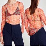 ZARA NWT mesh floral top Photo 1