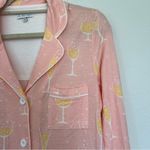 P.J. Salvage NWOT  Cheers Button Down Pajama Top Pink Champagne Photo 3