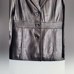 Avanti Women’s Black Leather Lambskin Jacket Blazer 3 Button Buttery Soft Size M Photo 3