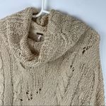 Free People  Shades of Dawn Tan Open Cable Knit Cowl Neck Sweater Sz Small Photo 11