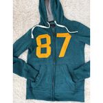Vintage Aeropostale Full Zip Hoodie Sweatshirt Teal Yellow Number 87 XS Teen Green Size undefined Photo 1