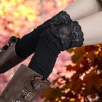 Cozy Black Lace Knee‎ High Socks Soft Warm Over the Knee Long Sleeve Stockings Photo 1