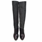 Vince Black Suede & Nubuck Leather Vivian Wedge Tall Boots Shoes size 6 Photo 1