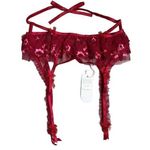 For Love & Lemons Red Gauze Garter Belt S $69 Photo 0