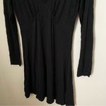 BP Dress Long Sleeve V-Neck Mini Black Solid Casual Neutral Photo 3