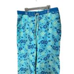 Patagonia Vintage Water Girl Swim Pants Capri Size 10 Blue Floral Stretch Beach Photo 1