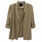 Active USA Lightweight Linen Blend Open Front Roll Sleeve Blazer Womens Large Photo 9