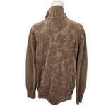Denim & Co. Brown Bomber Sweater Jacket Size Medium Brown Zip Photo 1