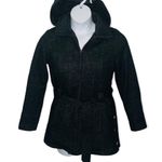 Jones New York Belted Pea Coat Jacket Size Small Charcoal Fabric Coat with Hood Photo 1