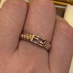 Fendi Baguette Metal Oro Rosa Ring Size M Photo 4
