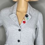 Levi's Gray Distressed Cotton Blazer With Colorful Button Detail Size Small Photo 1