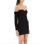  Josee Knitted Mini Dress Staud‎ Black Faux Fur Trim Size M NWT Event Photo 9