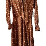 True Destiny  Midi Rust Dotty V Neck Dress Ladies Size Large Photo 0