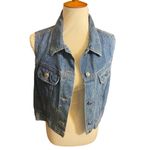Faded Glory Vintage 80’s  Women’s Denim Button Down 100% Cotton Vest Size Large-R Photo 3