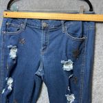 Rampage  Girlfriend Jeans Sophie Mid Rise 17 Distressed‎ Star Embellished Photo 1