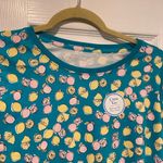 kim rogers NWT  Size S Turquoise Pink Lemon Crew Neck Short Sleeve Tee Shirt Photo 1