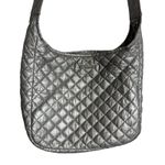 MZ Wallace Parker Metallic Silver Quilted Nylon Crossbody Bag Purse Photo 3