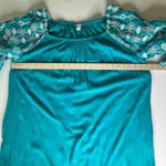 Cato Embroidered Sleeve Dress Sz 18/20W Teal Peasant Cottagecore Festival Flowy Photo 9