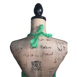 Mexican Bright Green Summer Hankerchief Crochet Halter Women’s Dress size large Green Photo 8