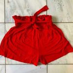 ASOS  Red Front Tie Cotton Shorts Photo 0
