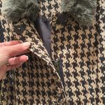 CAbi  #978 Sweater Jacket Brown Gray Tan Cotton Wool Houndstooth Mixer Size 4 Photo 3