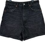 ZARA  High Waisted Loose Fit Classic Cotton Denim Jean Shorts 10 Black #3805 Photo 12
