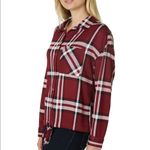 Polly & Esther Juniors’ Tie Front Cozy Plaid Shirt Photo 2