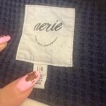 Aerie  Deep Blue LumberJane Waffle Knit Button Up Tunic Shirt Jacket - size L Photo 7