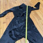AREA NYC NWT Cassidy Black Silk Satin Crossover Front Jumpsuit Size 4 Photo 12