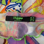 Jaded London Graffiti Print Mesh Top 6 Multicolored Cropped Long Sleeve Sheer Photo 5