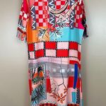 Red Pink Colorful Tropical Fruit Shift Midi Dress 3XL Size undefined Photo 3
