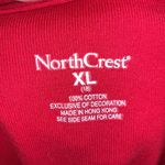 North Crest  red lace up 3/4 sleeve embroidered logo hooded shirt Photo 6