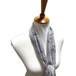 Echo Vintage 90โs Silk Floral Print Scarf Gray One Size Coastal Fairy Cottage Photo 4