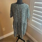 Princess Polly Drop Waist Mini Dress Size 4 Oversized Green White J7 Photo 2