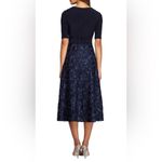 Alex Evenings  Midnight Blue Lace Midi Skirt Photo 1