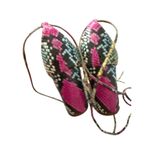 Vince Camuto  Multicolor Snake Print Leather Lace Up Wedges Size 8 Photo 1