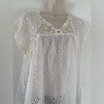 Johnny Was Johnny  Marietta Cap
Sleeve Eyelet Blouse in White Was Photo 2