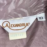 Vintage Alexandria Satin Jacquard Blouse Dusty Mauve 10 Bow Neck Pussybow Purple Photo 8