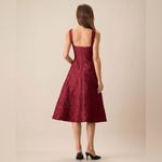 RIHOAS The Red Sweetheart Neck Jacquard Midi Dress Size L Photo 1