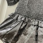 TCEC | NWOT | Metallic Smocked Puff Sleeve Top | M | Dark Grey | CT7721 Photo 2