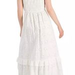 NEW Taylor White Tie Strap Eyelet Cotton Midi Dress Size 4 Photo 1