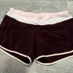 Lululemon Women's Maroon and Light Pink athletica Shorts Photo 0