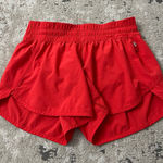 Lululemon  Red Tracker Low-Rise Lined Short 4" Size 8 Photo 0