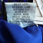 Vintage Sténay 100% Silk Beaded Sequin Top | Size L | Art Deco 80s Party Glam Blue Size L Photo 6