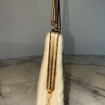 Handmade Vintage Needlepoint Mini Handbag Clutch Victorian Femme 9" Gold Frame Photo 1