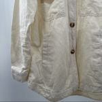 Loft ANN TAYLOR Twill Linen Shirt Jacket Shacket Cream Pockets Lightweight Small Photo 5